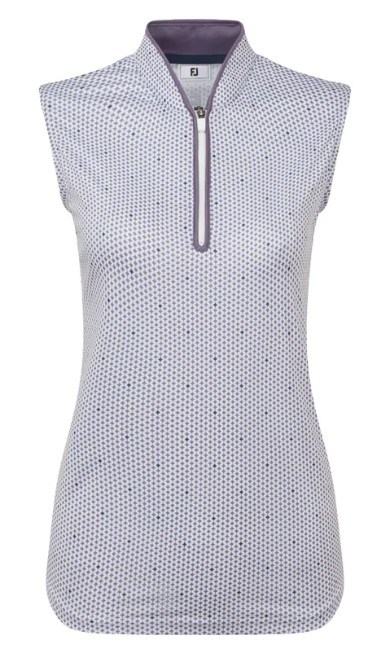 FootJoy Zip Front Tank Printed dámské polo, navy/white/dusty violet