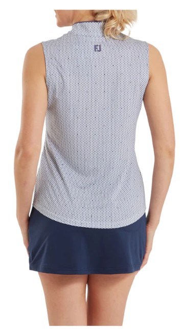 FootJoy Zip Front Tank Printed dámské polo, navy/white/dusty violet