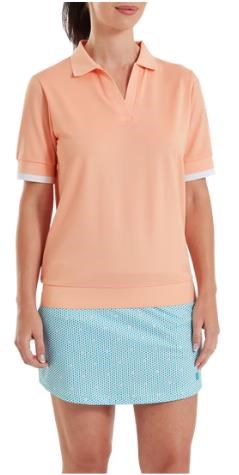 FootJoy Texture Knit dámské polo, desert peach/white