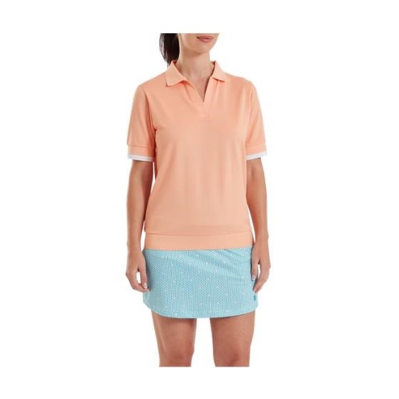 FootJoy Texture Knit dámské polo, desert peach/white