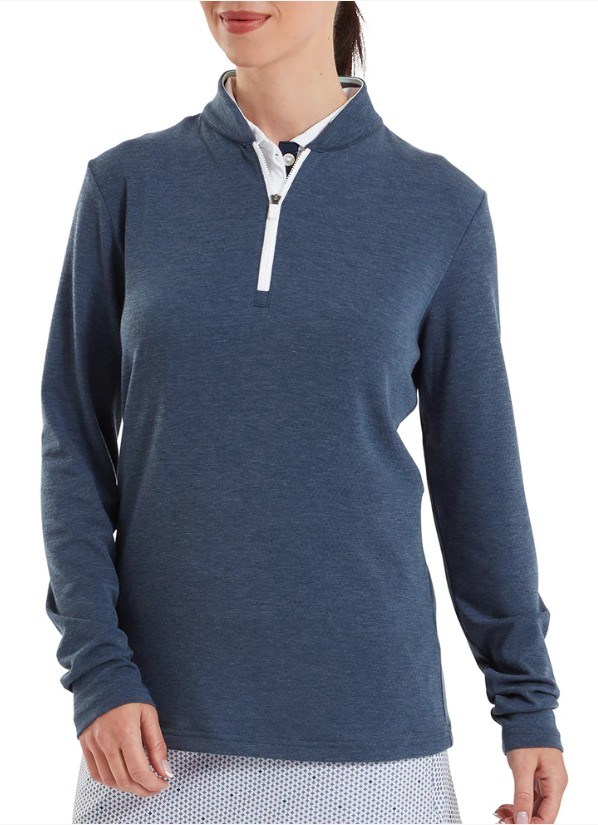 FootJoy 1/4 Zip Blade Collar Midlayer dámská mikina, navy/dusty violet/glacial blue