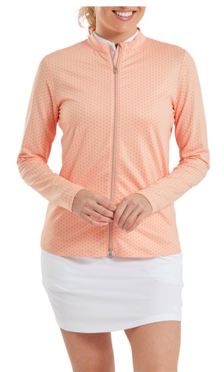 Midlayer Full Zip Printed Sleeve dámská mikina, desert peach