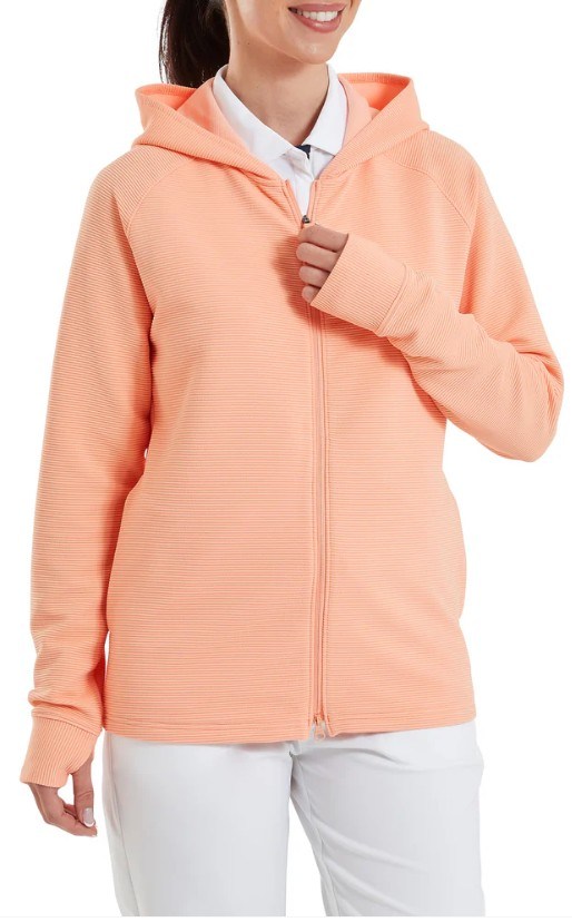 FootJoy Full-Zip Ottoman Hoodie dámská mikina, desert peach