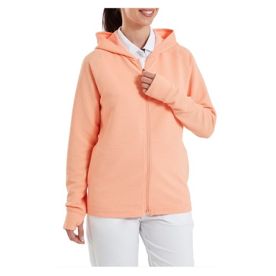 FootJoy Full-Zip Ottoman Hoodie dámská mikina, desert peach