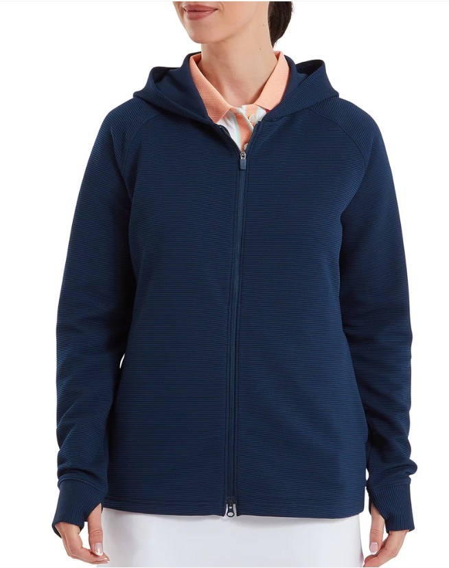 FootJoy Full-Zip Ottoman Hoodie dámská mikina, tmavě modrá