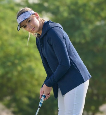 FootJoy Full-Zip Ottoman Hoodie dámská mikina, tmavě modrá