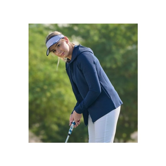 FootJoy Full-Zip Ottoman Hoodie dámská mikina, tmavě modrá