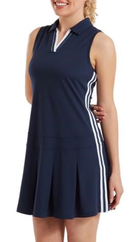 FootJoy Pleated golfové šaty, tmavě modro/bílé
