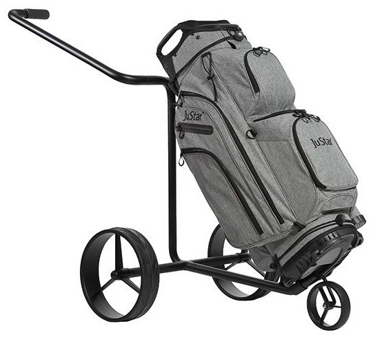 JuStar Black 3-Wheeled golfový manuální vozík