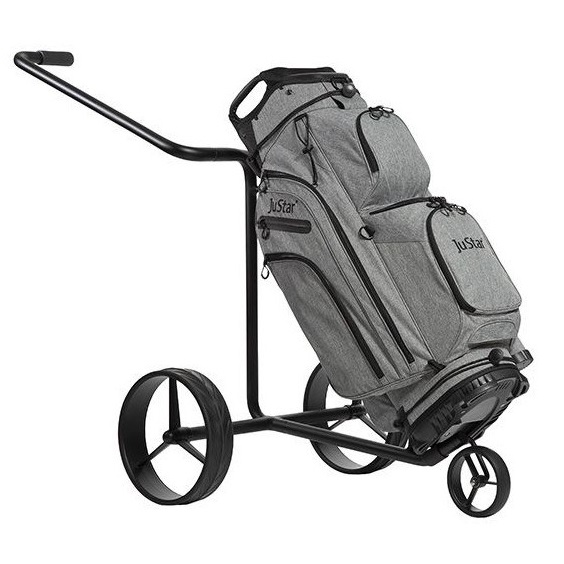 JuStar Black 3-Wheeled golfový manuální vozík