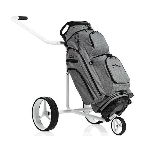 JuStar White 3-Wheeled golfový manuální vozík