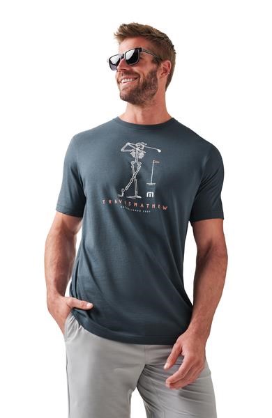 Travis Mathew Louder Please Tee pánské tričko, mood indigo/vintage indigo