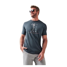 Travis Mathew Louder Please Tee pánské tričko, mood indigo/vintage indigo