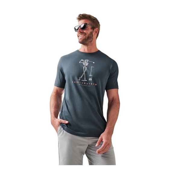 Travis Mathew Louder Please Tee pánské tričko, mood indigo/vintage indigo