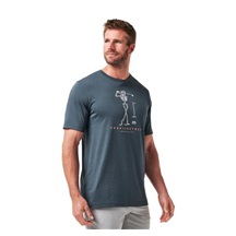 Travis Mathew Louder Please Tee pánské tričko, mood indigo/vintage indigo