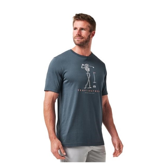 Travis Mathew Louder Please Tee pánské tričko, mood indigo/vintage indigo