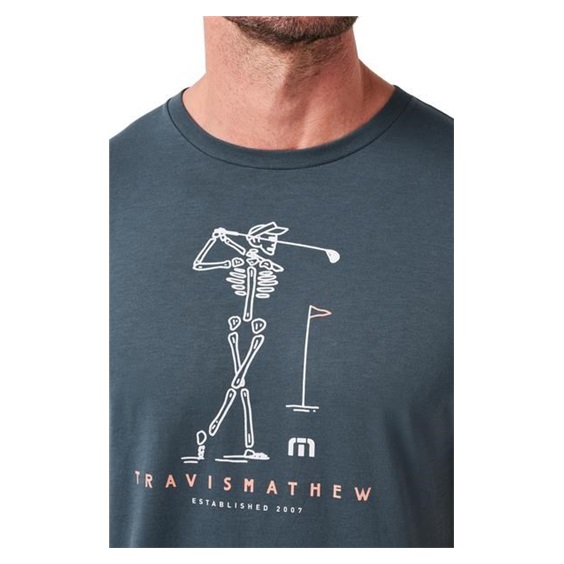 Travis Mathew Louder Please Tee pánské tričko, mood indigo/vintage indigo