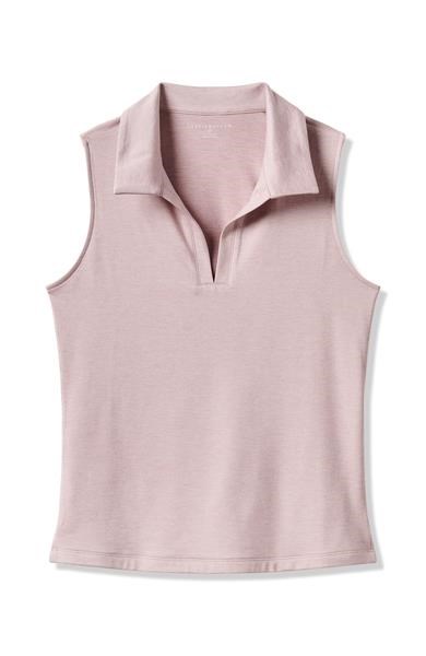 Travis Mathew Skyloft Light Sleeveless dámské polo bez rukávů, heather violet ice
