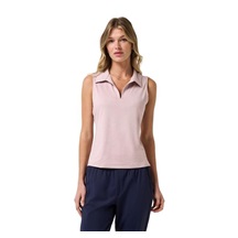 Travis Mathew Skyloft Light Sleeveless dámské polo bez rukávů, heather violet ice