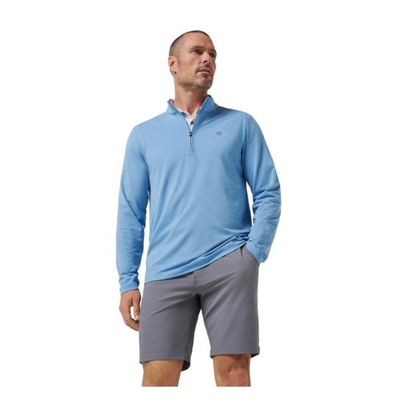 Travis Mathew Heater Pro 1/4Zip pánská mikina, pacific coast