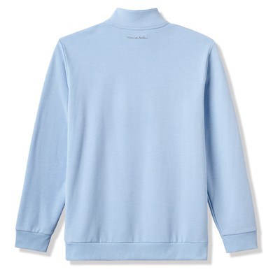 Travis Mathew CLOUD QUARTER ZIP 2.0 pánská fleecová mikina, heather powder blue