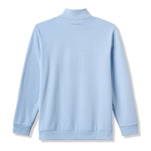 Travis Mathew CLOUD QUARTER ZIP 2.0 pánská fleecová mikina, heather powder blue