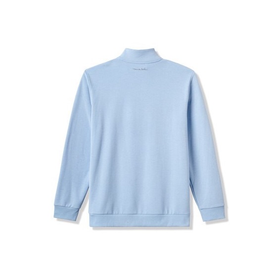 Travis Mathew CLOUD QUARTER ZIP 2.0 pánská fleecová mikina, heather powder blue