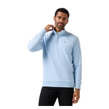 Travis Mathew CLOUD QUARTER ZIP 2.0 pánská fleecová mikina, heather powder blue