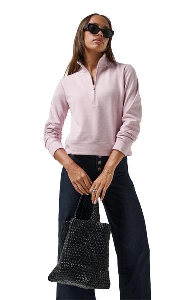 Travis Mathew Cloud Fleece Half-Zip dámská mikina, heather violet ice