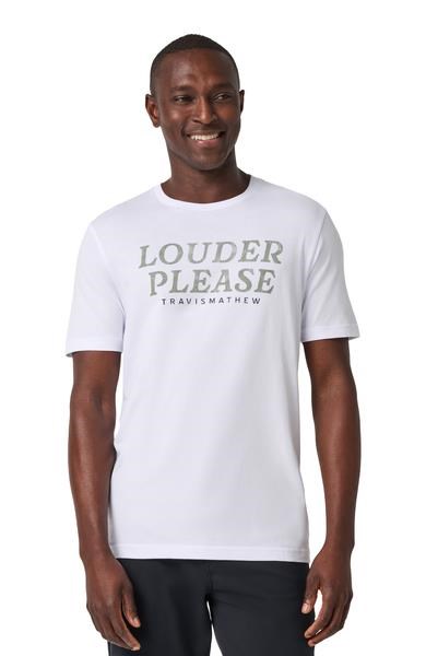 Travis Mathew Louder Please Tee pánské tričko, bílé