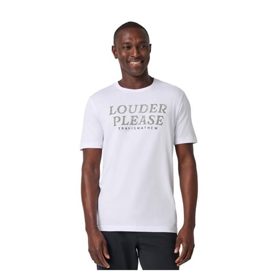 Travis Mathew Louder Please Tee pánské tričko, bílé