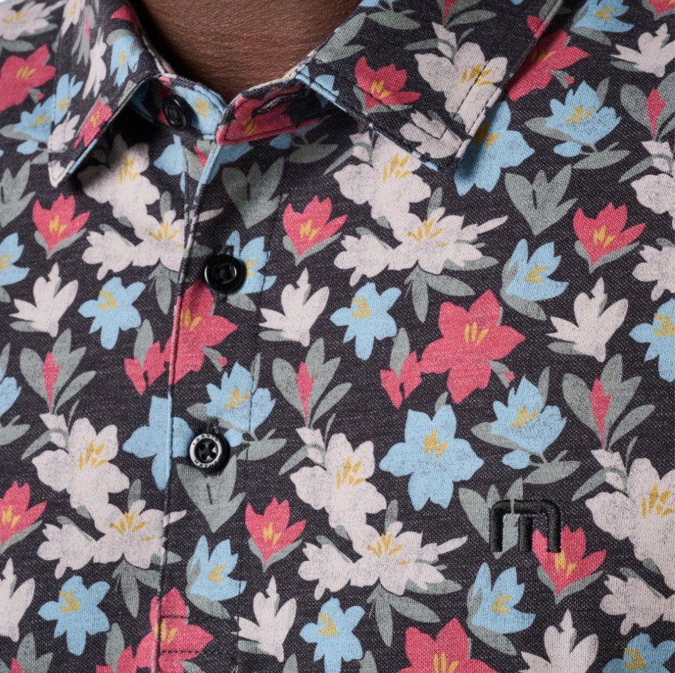 Travis Mathew Featherweight Fairway Fit pánské polo, black/floral