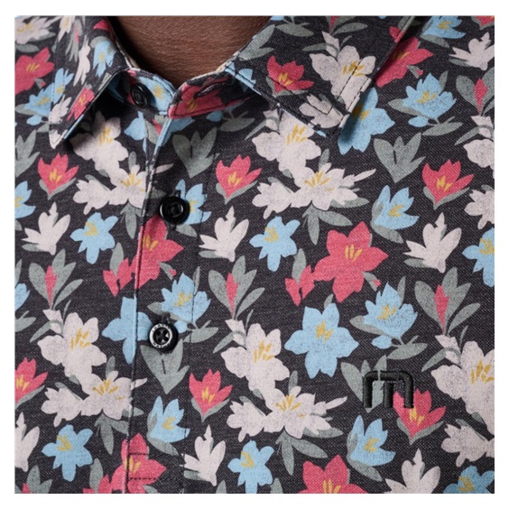Travis Mathew Featherweight Fairway Fit pánské polo, black/floral