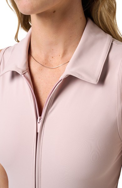Travis Mathew Moveknit Sleeveless Polo golfové šaty, violet ice