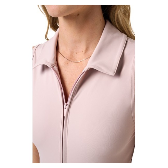 Travis Mathew Moveknit Sleeveless Polo golfové šaty, violet ice