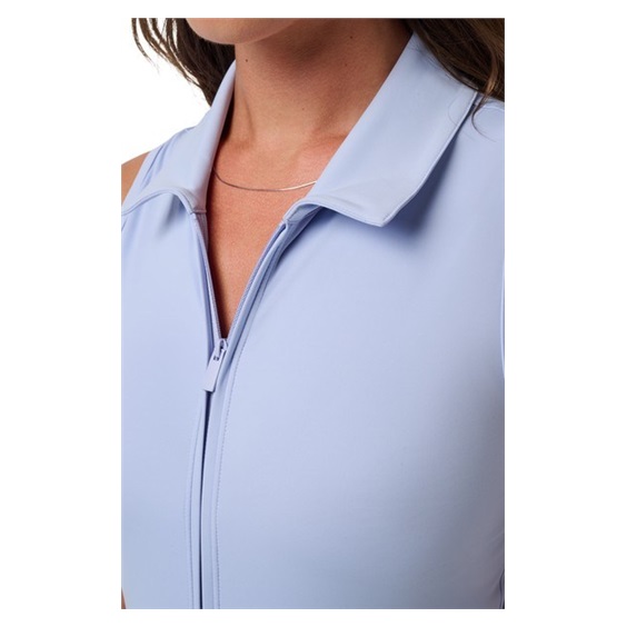 Travis Mathew Moveknit Sleeveless Polo golfové šaty, modré