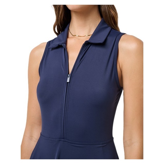 Travis Mathew Moveknit Sleeveless Polo golfové šaty, tmavě modré