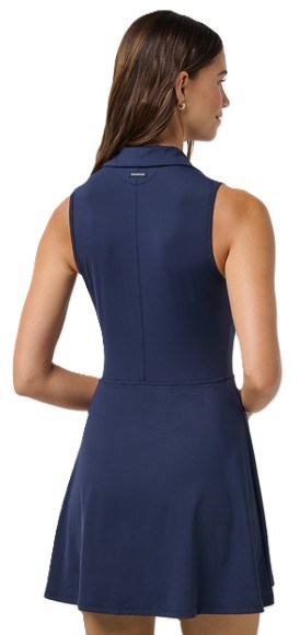 Travis Mathew Moveknit Sleeveless Polo golfové šaty, tmavě modré