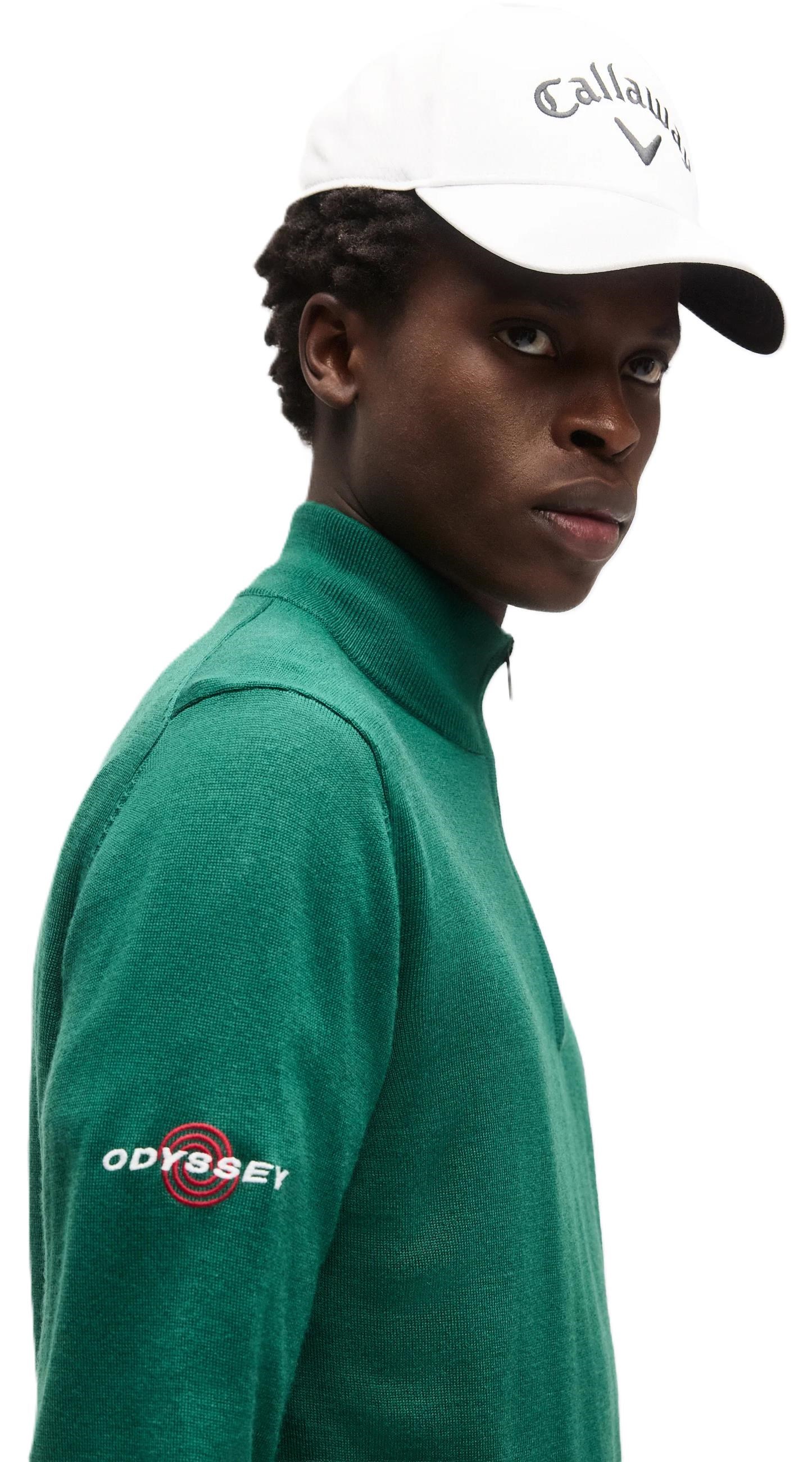 Callaway 1/4 Zip Mock pánský svetr, deep galapagos green