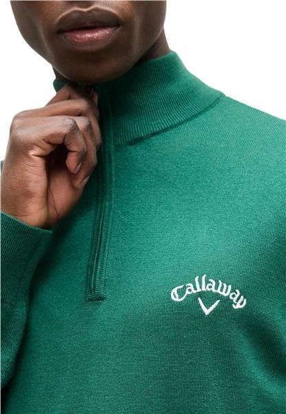 Callaway 1/4 Zip Mock pánský svetr, deep galapagos green