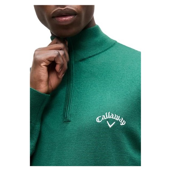 Callaway 1/4 Zip Mock pánský svetr, deep galapagos green