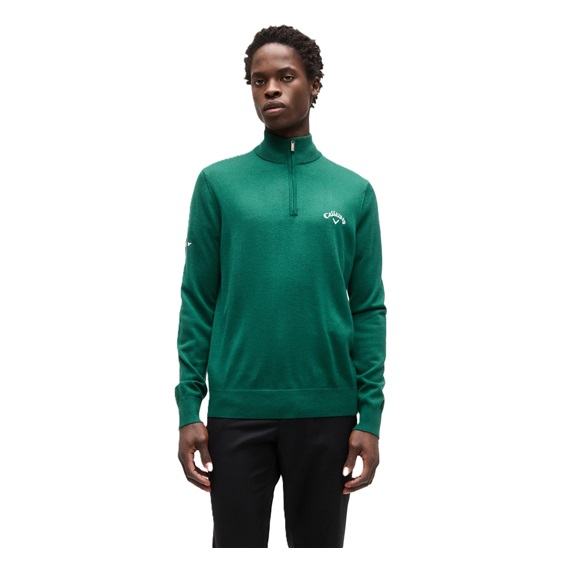 Callaway 1/4 Zip Mock pánský svetr, deep galapagos green