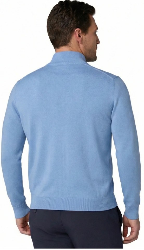 Callaway 1/4 Zip Mock pánský svetr, vista blue
