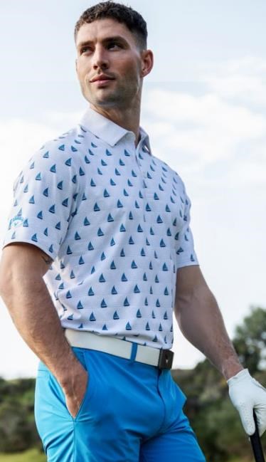 Callaway Sailboat Sunset Geo Print pánské polo, bright white