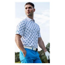 Callaway Sailboat Sunset Geo Print pánské polo, bright white
