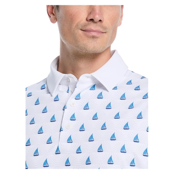 Callaway Sailboat Sunset Geo Print pánské polo, bright white