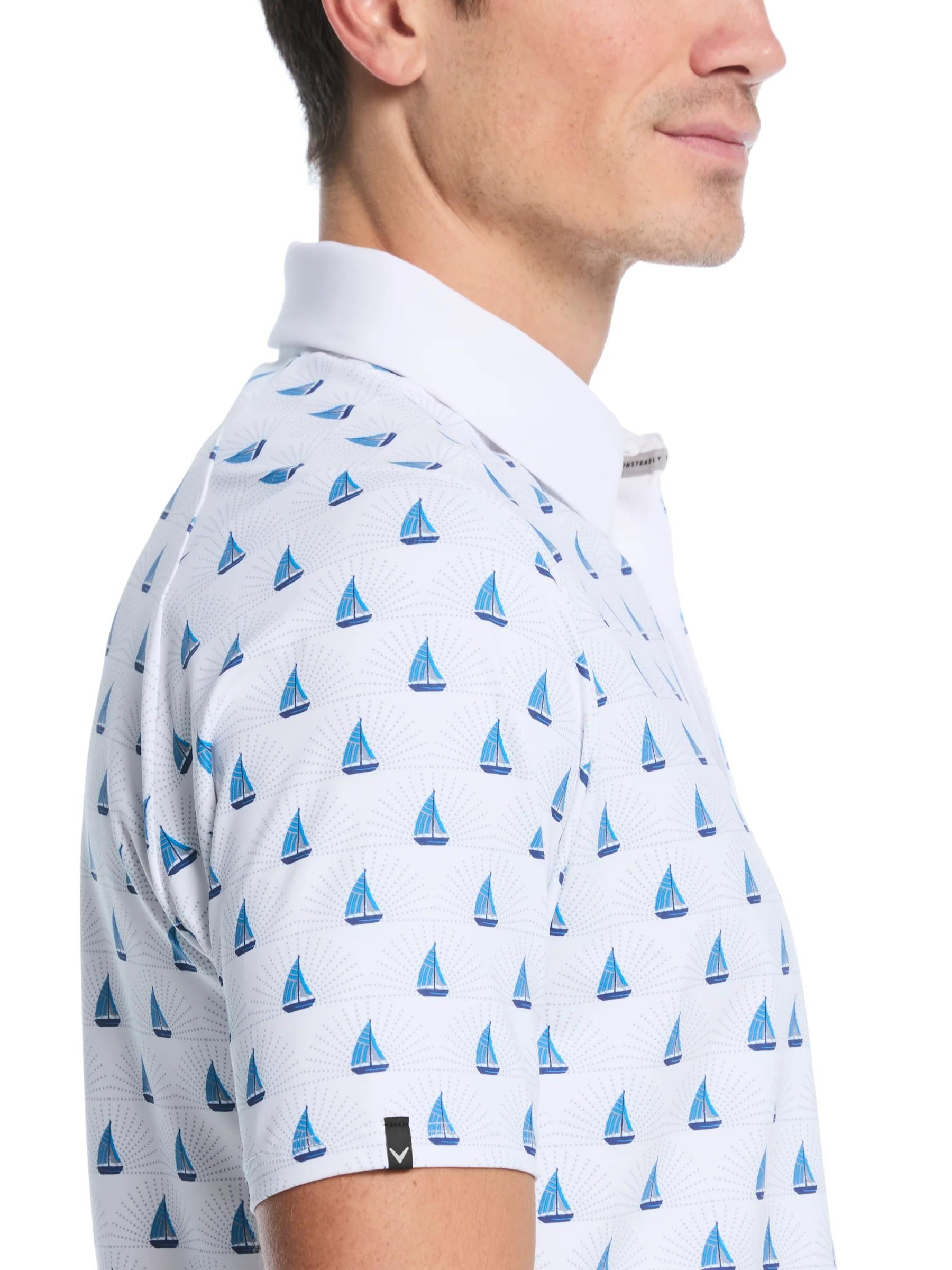 Callaway Sailboat Sunset Geo Print pánské polo, bright white