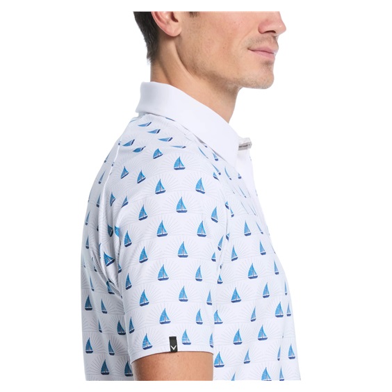 Callaway Sailboat Sunset Geo Print pánské polo, bright white
