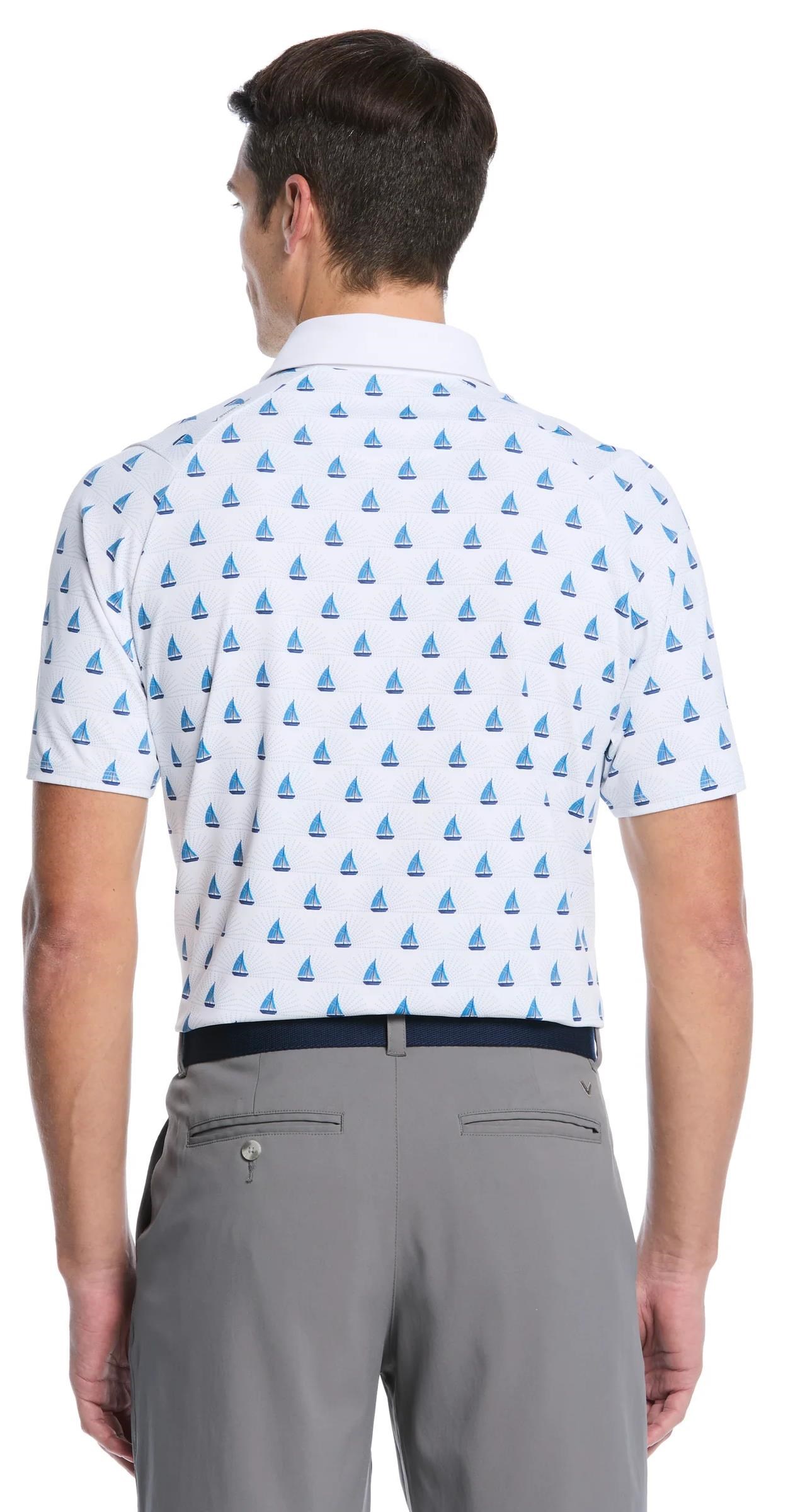 Callaway Sailboat Sunset Geo Print pánské polo, bright white