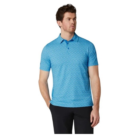 Callaway Tile Gingham Print pánské polo, brilliant blue